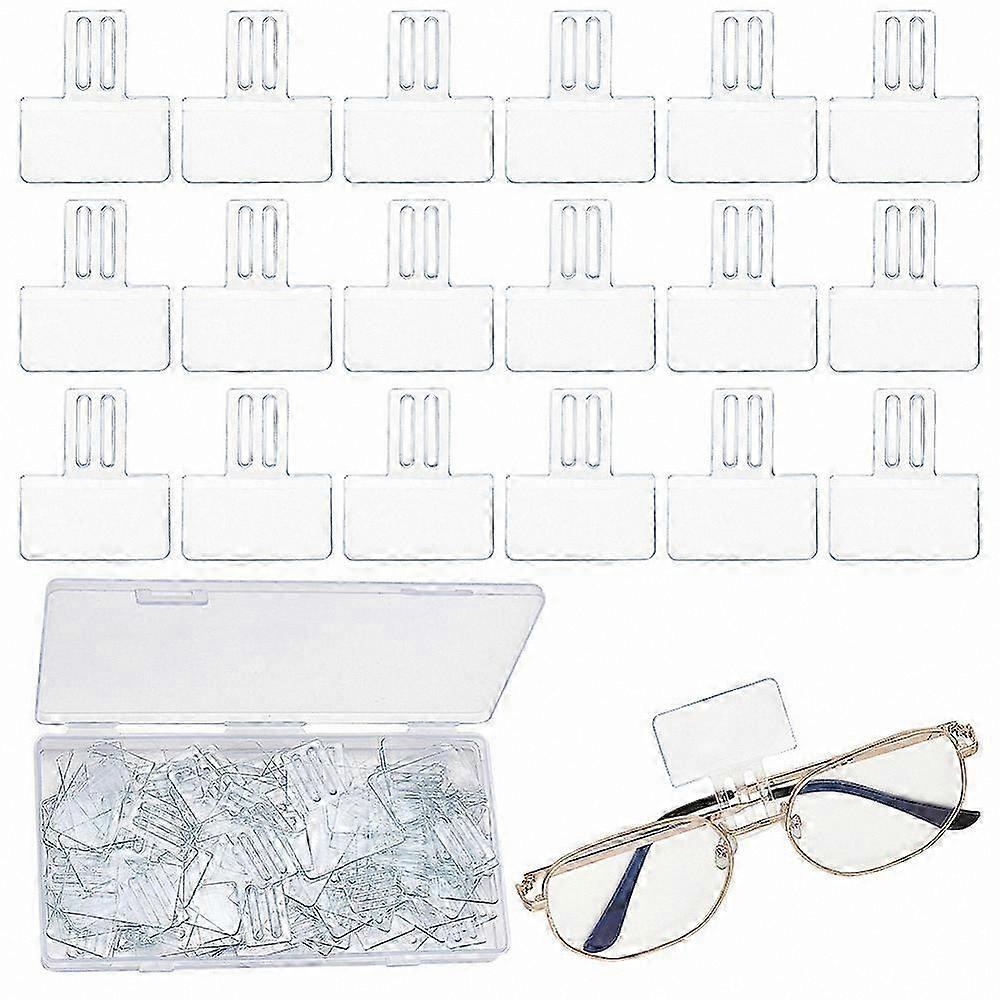 Clear Label Holders for Eyewear Frames, 100 Pack Rectangle Sleeves for Hanging Tags
