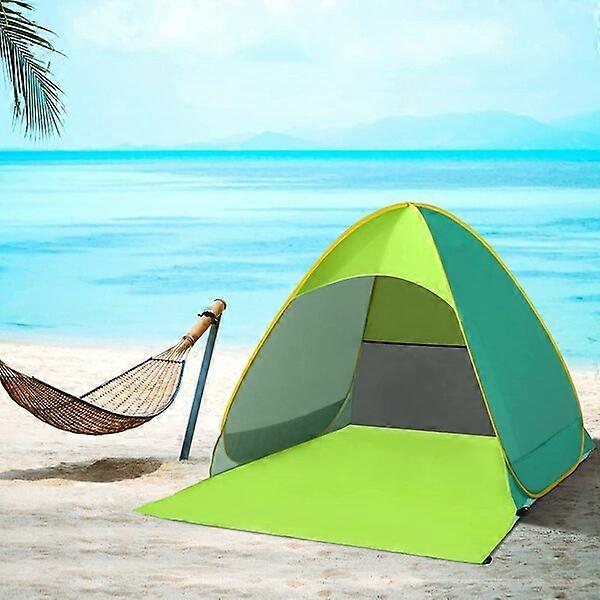 Beach sunshade, waterproof, heat-insulating and breathable, with 4 ground stakes for wind resistance