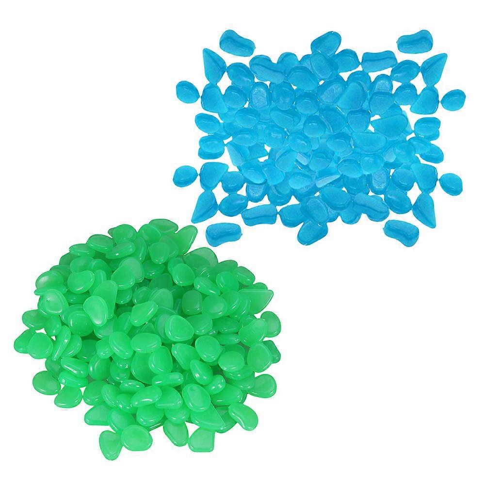 Colorful Luminescent Stones Set of 200pcs for Aquarium Fish Tank Decorations Resin Made Assorted