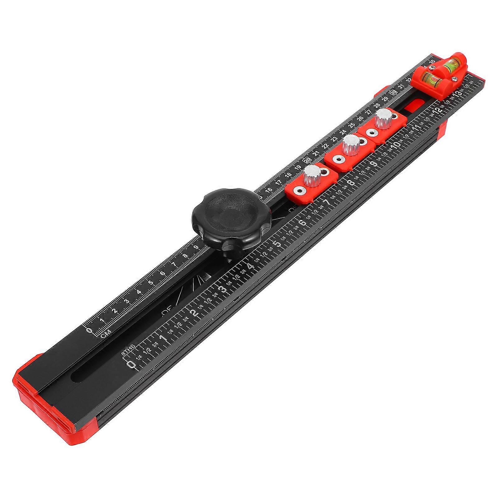 Hole Positioning Ruler Woodworking Projects Precise Drilling T-Square Function Multipurpose Design ABS 1Set