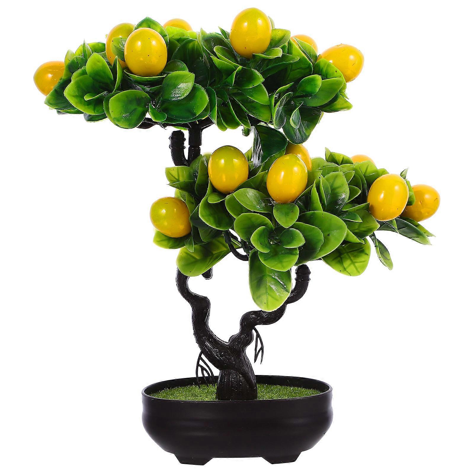 Artificial Fruit Tree with Pot Perfect for Home Decoration Olive Green Plastic