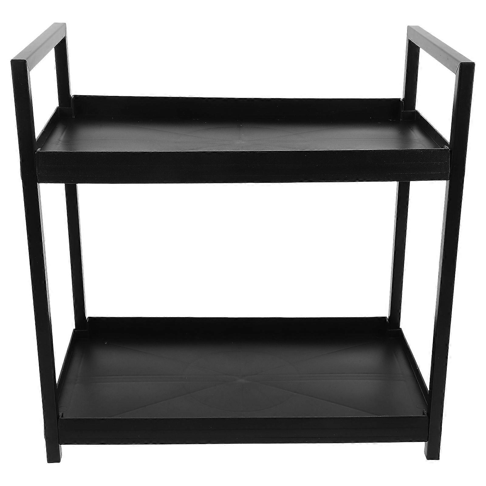 Black Iron Double-layer Storage Tray for Home Organize Countertop 2-Tier