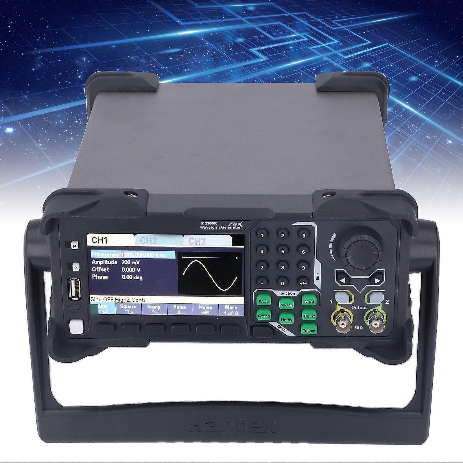HDG3023C Générateur de signaux 3 canaux 25 MHz avec écran LCD 4,3", prise AU