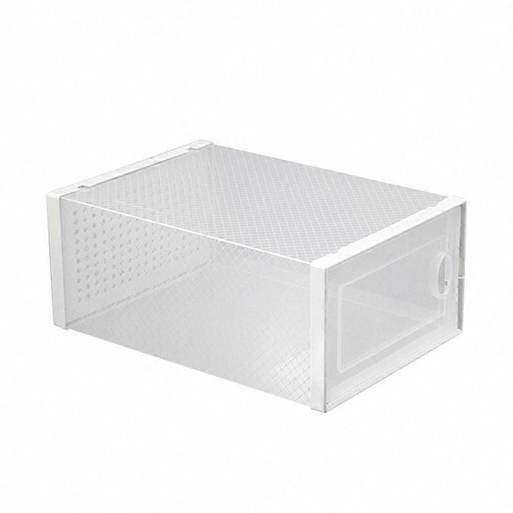 Stackable Shoe Organizer Box Made of White PP Material for Sneakers Sandals and Slippers 12.5x8 Dustproof Storage Solution