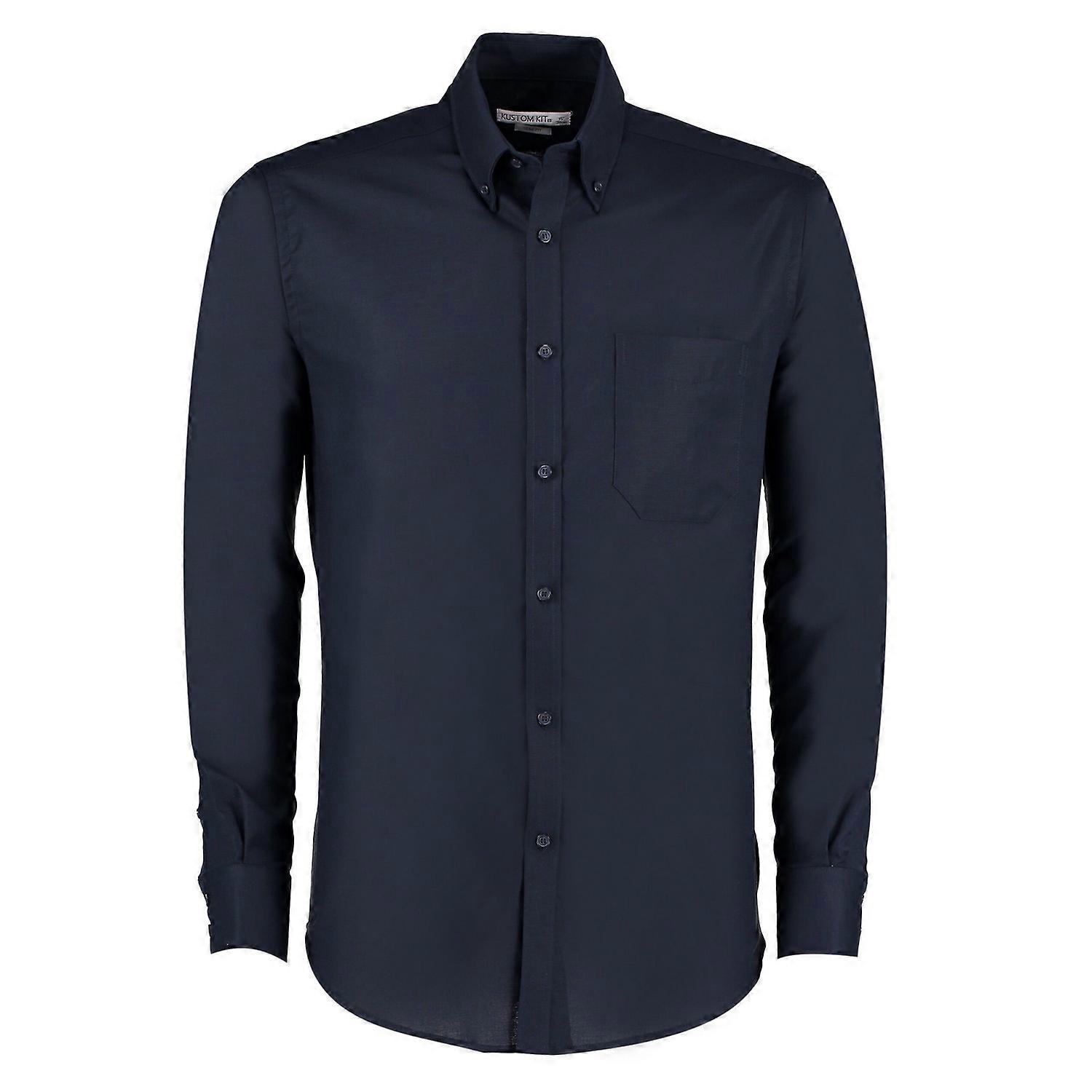 Kustom Kit Herren Oxford Slim Langarm-Arbeitshemd