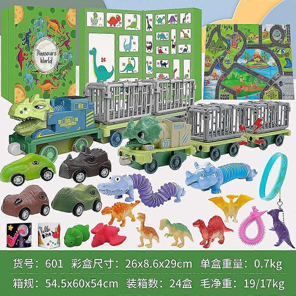 Dinosaur Clay Identification Card Blind Box, Click And Play Toy Car, Triceratops Telescopic Tube Extrusion Countdown Calendar