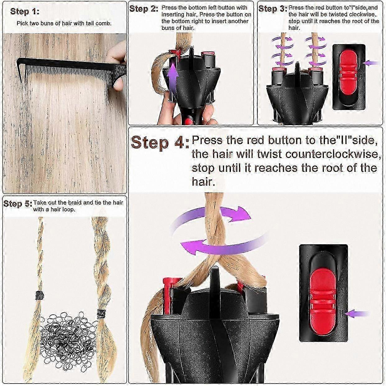 Automatic Hair Braiding Tool, Electric Braid Maker for Quick Styling