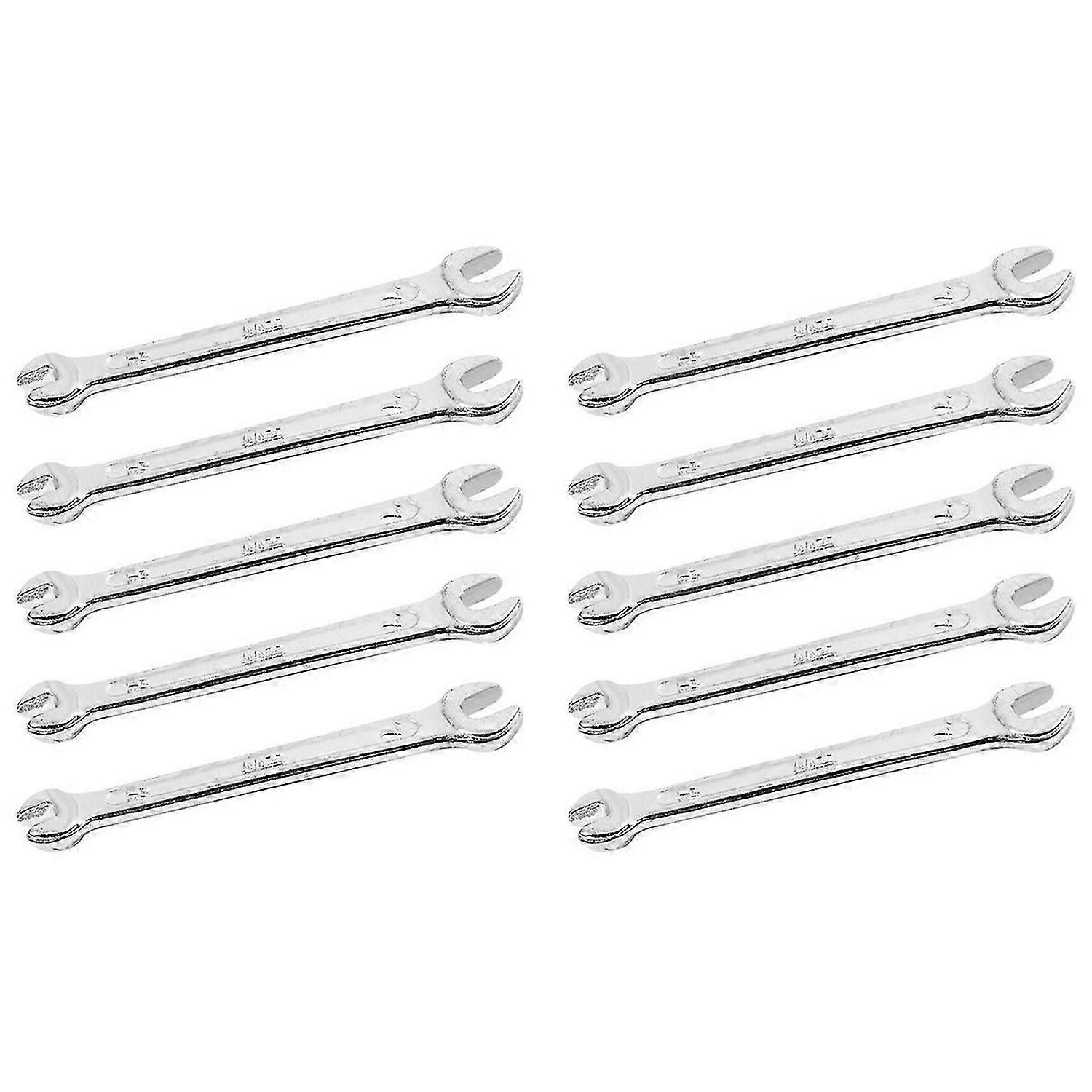 Silver Tone 5.5mm x 7mm U Shape Double Open-ended Wrench Tool