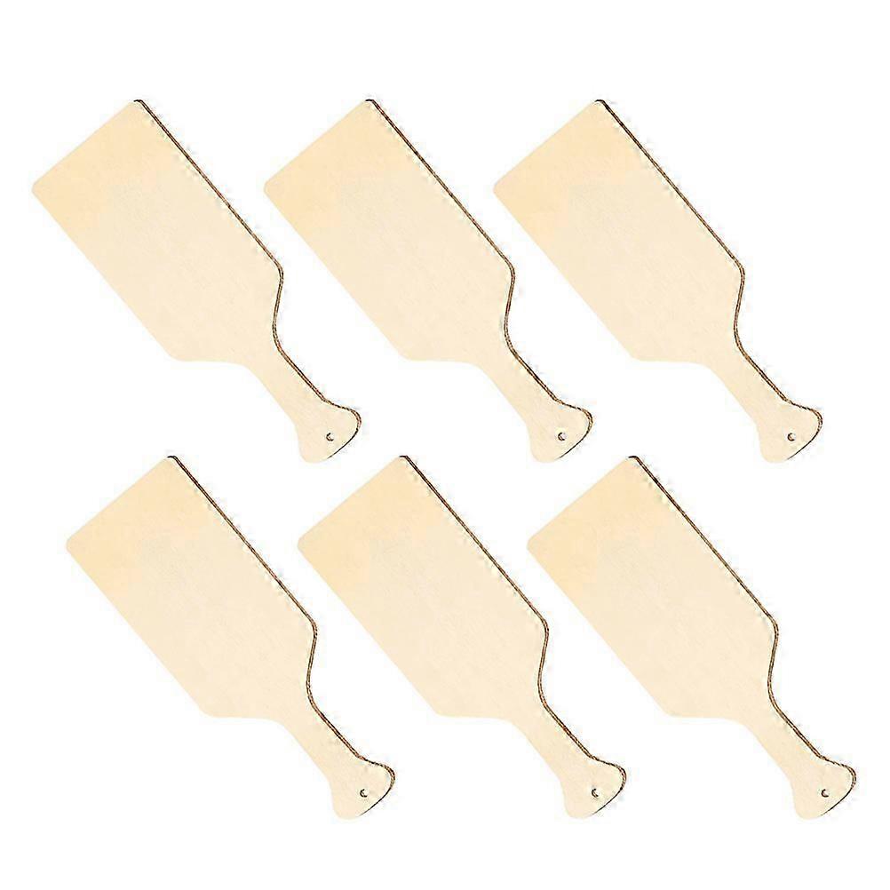 لوح تقطيع الخشب المجداف 6 قطع مجاذيف خشبية متينة مناسبة للصياغة واستخدام المطبخ مجداف خشبي صغير الحجم غير مكتمل