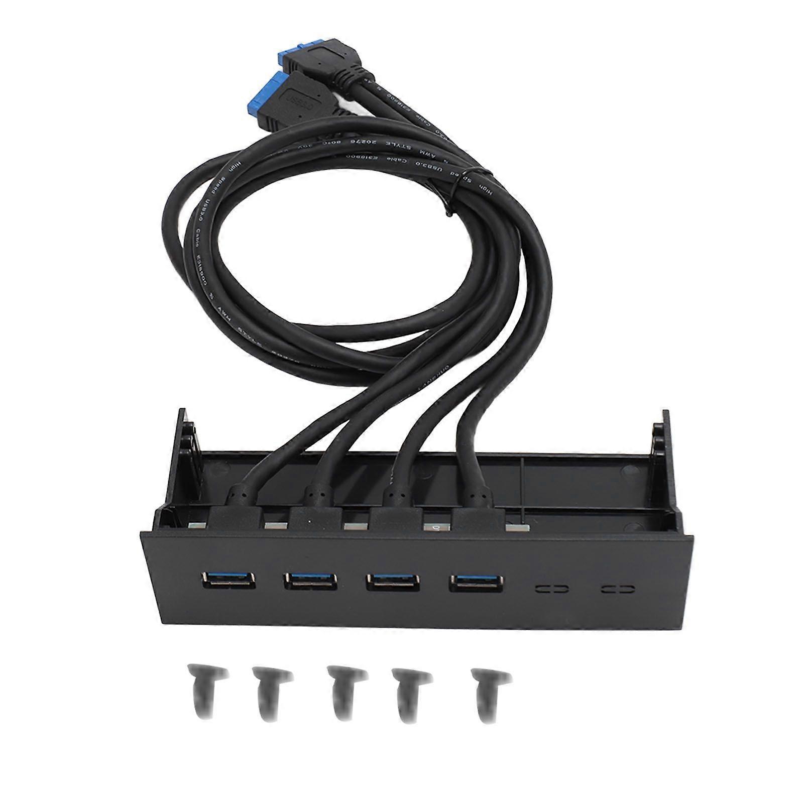 USB 3.0 Front Panel Hub 5.25in 4 Ports 5Gbps Stable Plug and Play Optical Drive Front Panel for Desktop Motherboard