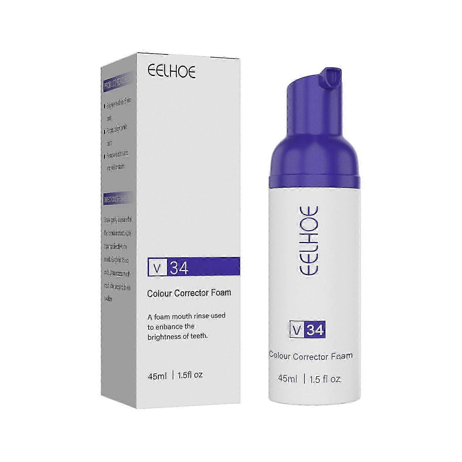 Eelheo V34 Foaming Whitening Toothpaste Cleans Tartar Black And Yellow Stains Stains Stains Fresh Breath And Whitens Teeth