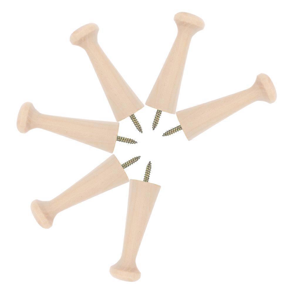 Solid Wood Wall Hooks for Hanging Clothes with 24Pcs for Entryway