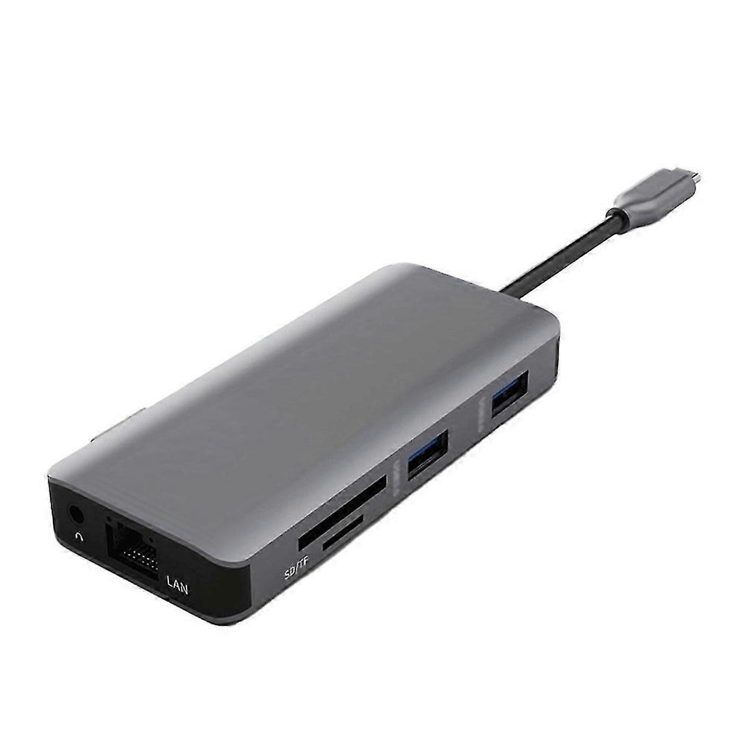 9in1 Type C Hub RJ-45 VGA HDMI-Compatible Ports USB C Dongle