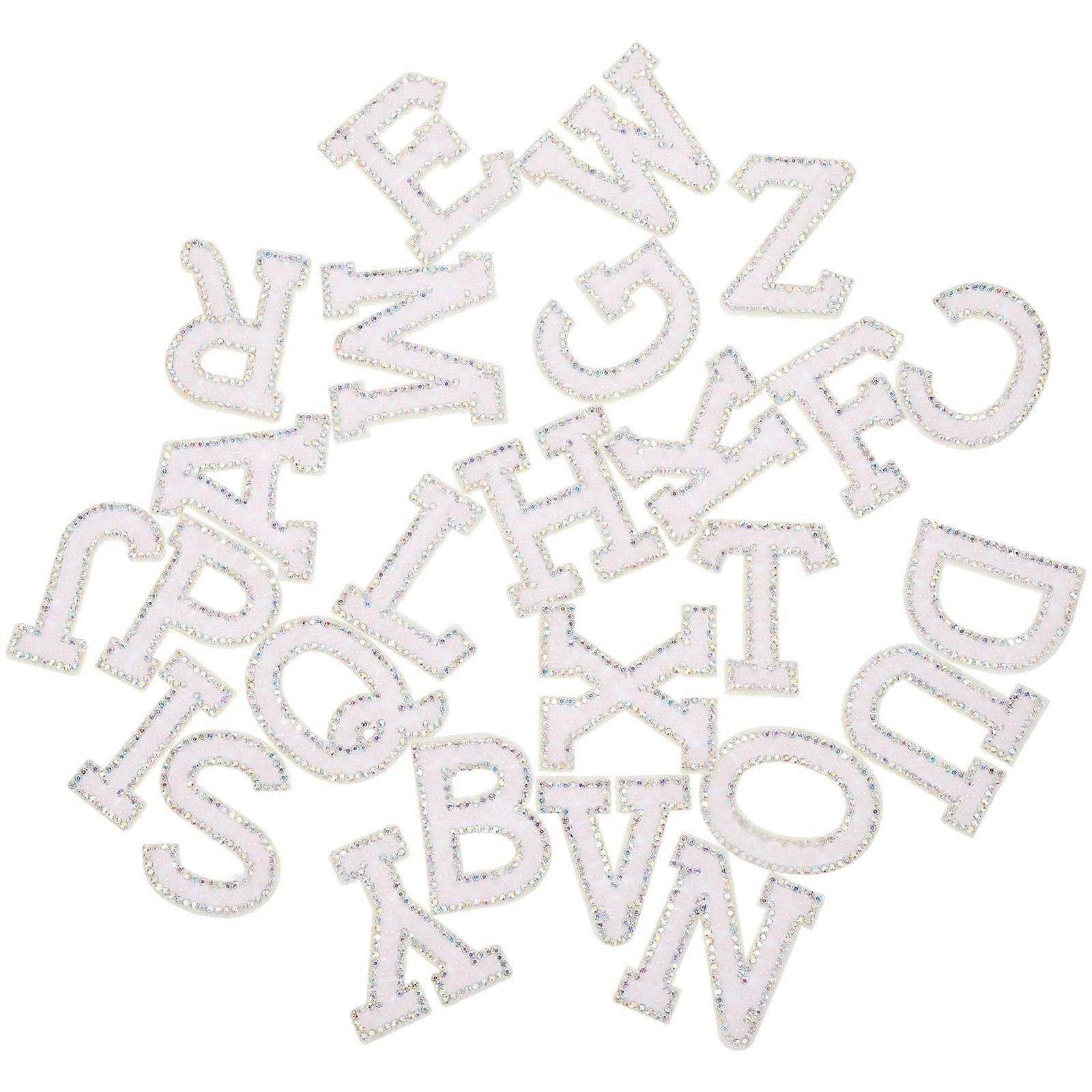 Sewing Letter Patch Alphabet Clothes Bags Jeans Multi Color Abs Fabric for Self-Adhesive 26Pcs