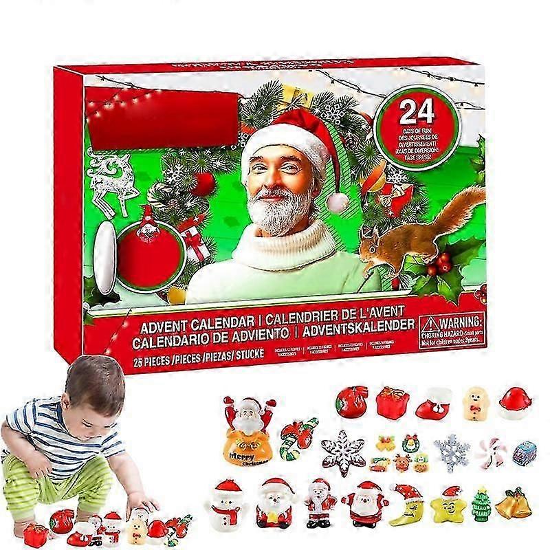 Christmas Advent Countdown Calendar 24-Day Miniature Figures Colorful and Decorative Gifts