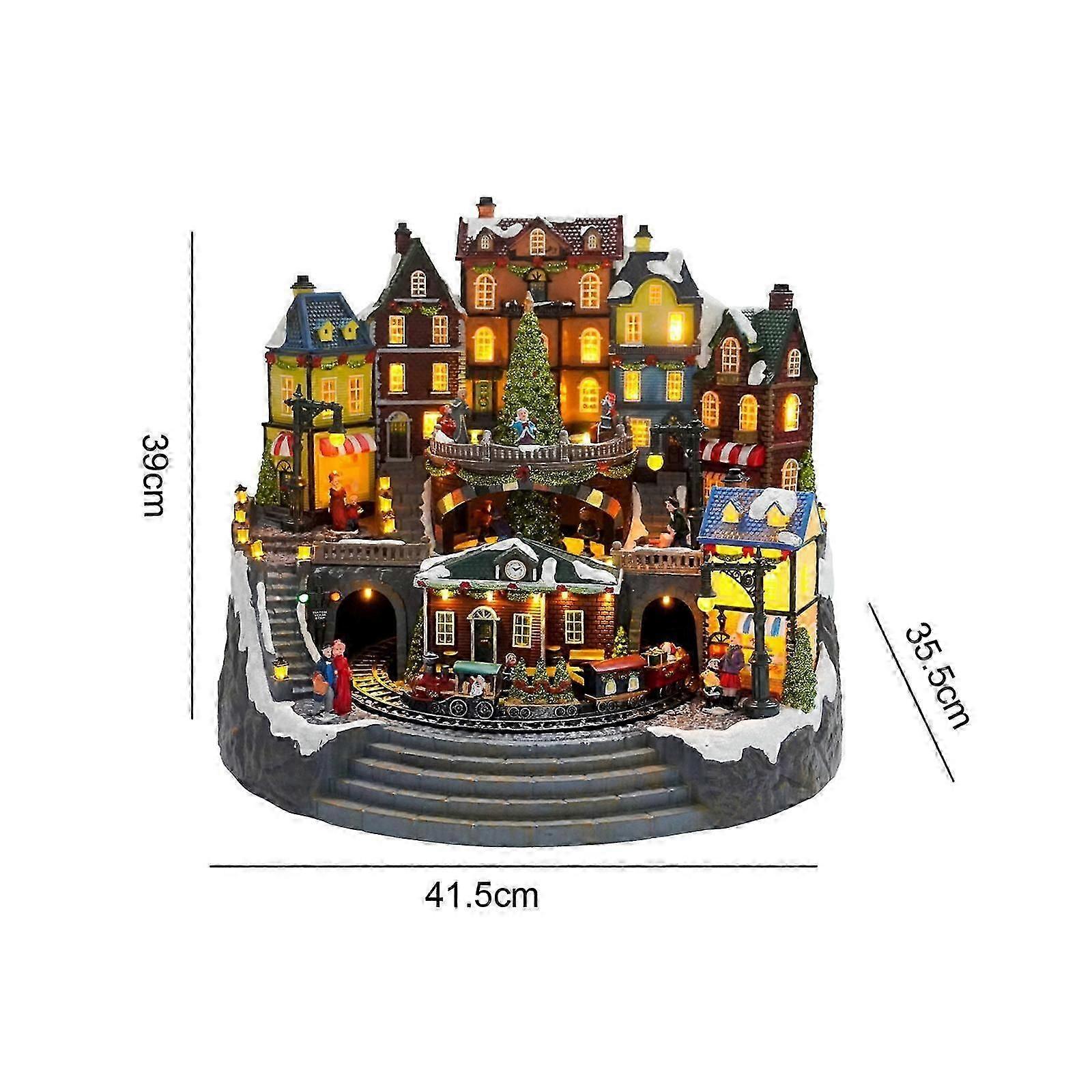 Christmas Scene Village House LED Lights Village for Desktop Bedroom Holiday