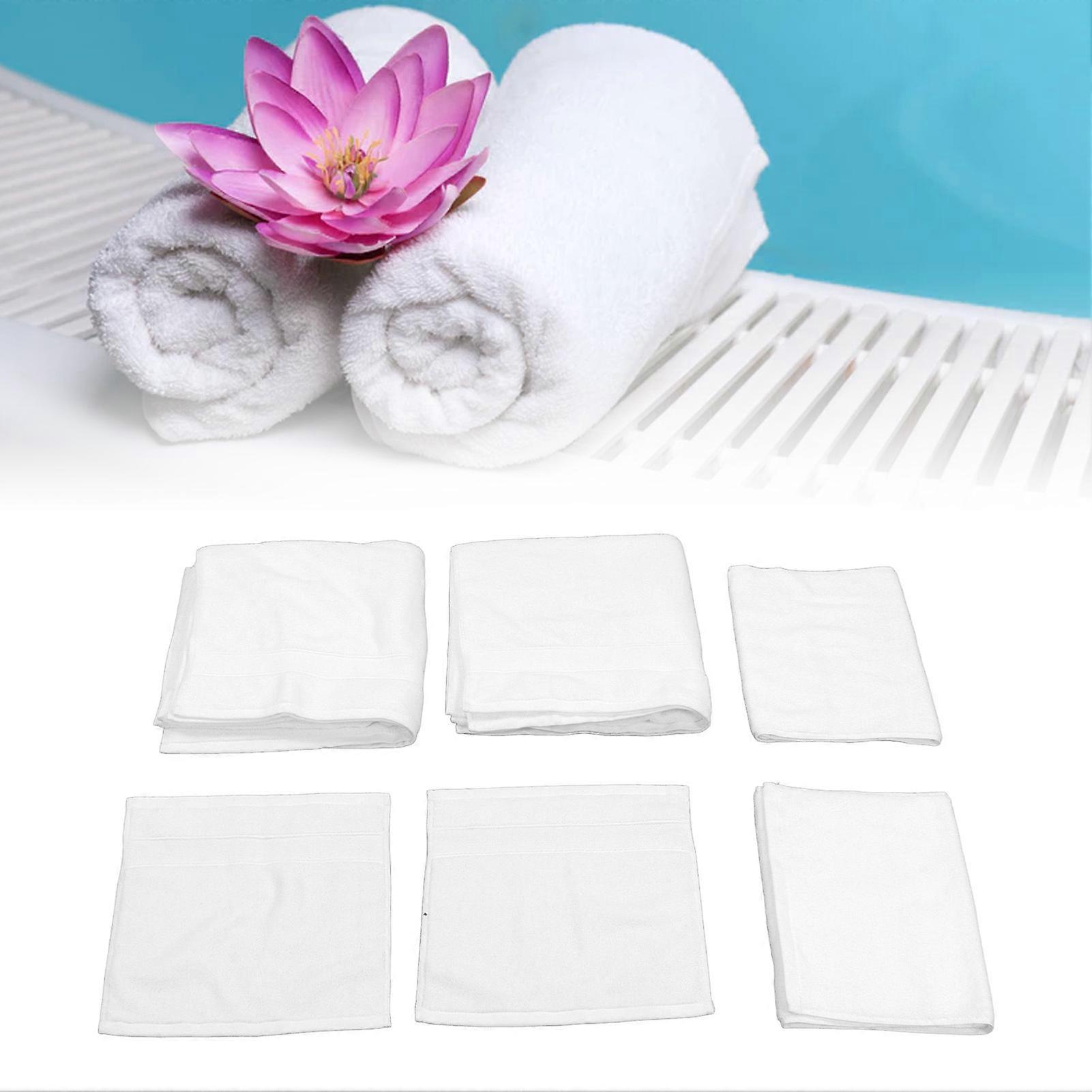 6pcs Ensemble de serviettes de bain en coton doux Grand absorbant 70x140cm