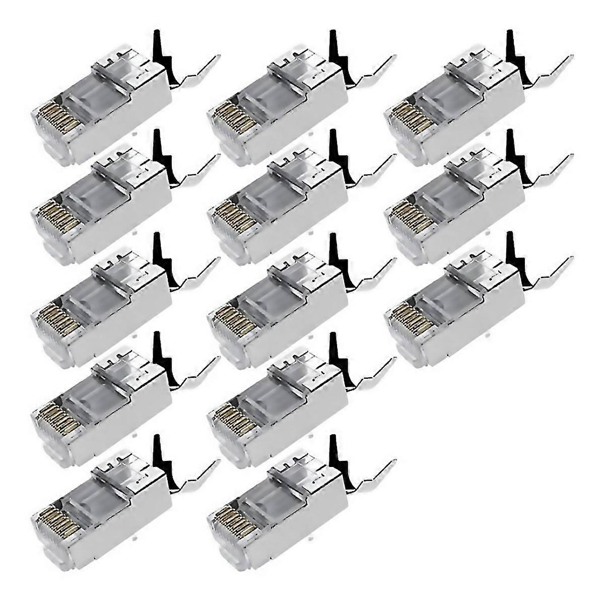 For 20pcs Cat7 Metal Shielded Rj45 Connector Ethernet Cable