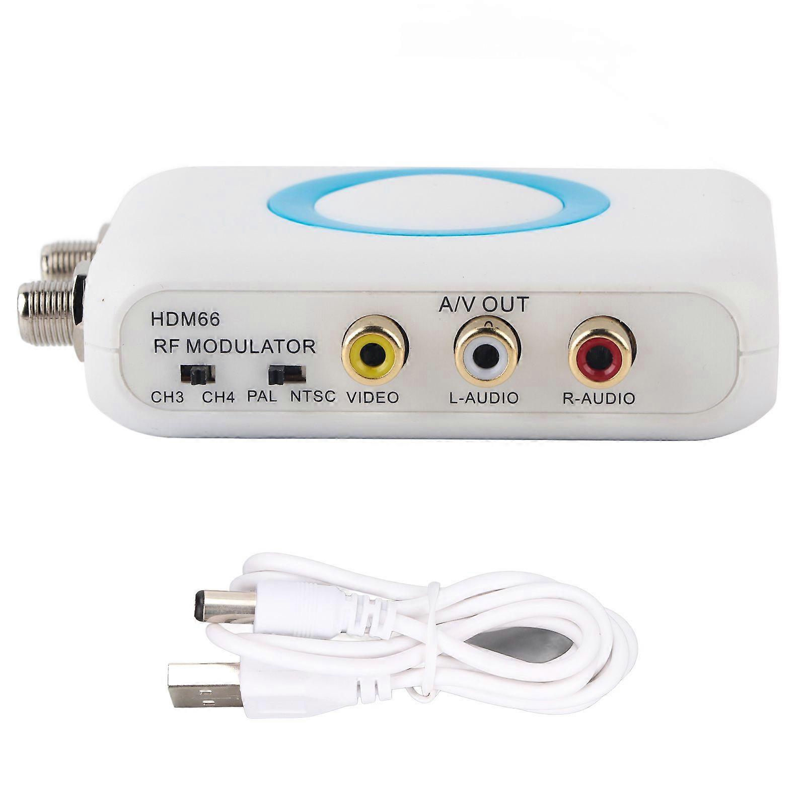 HDM66 HD Modulator Support PAL/NTSC Format Output RCA to RF Modulator for Home TV Replacement