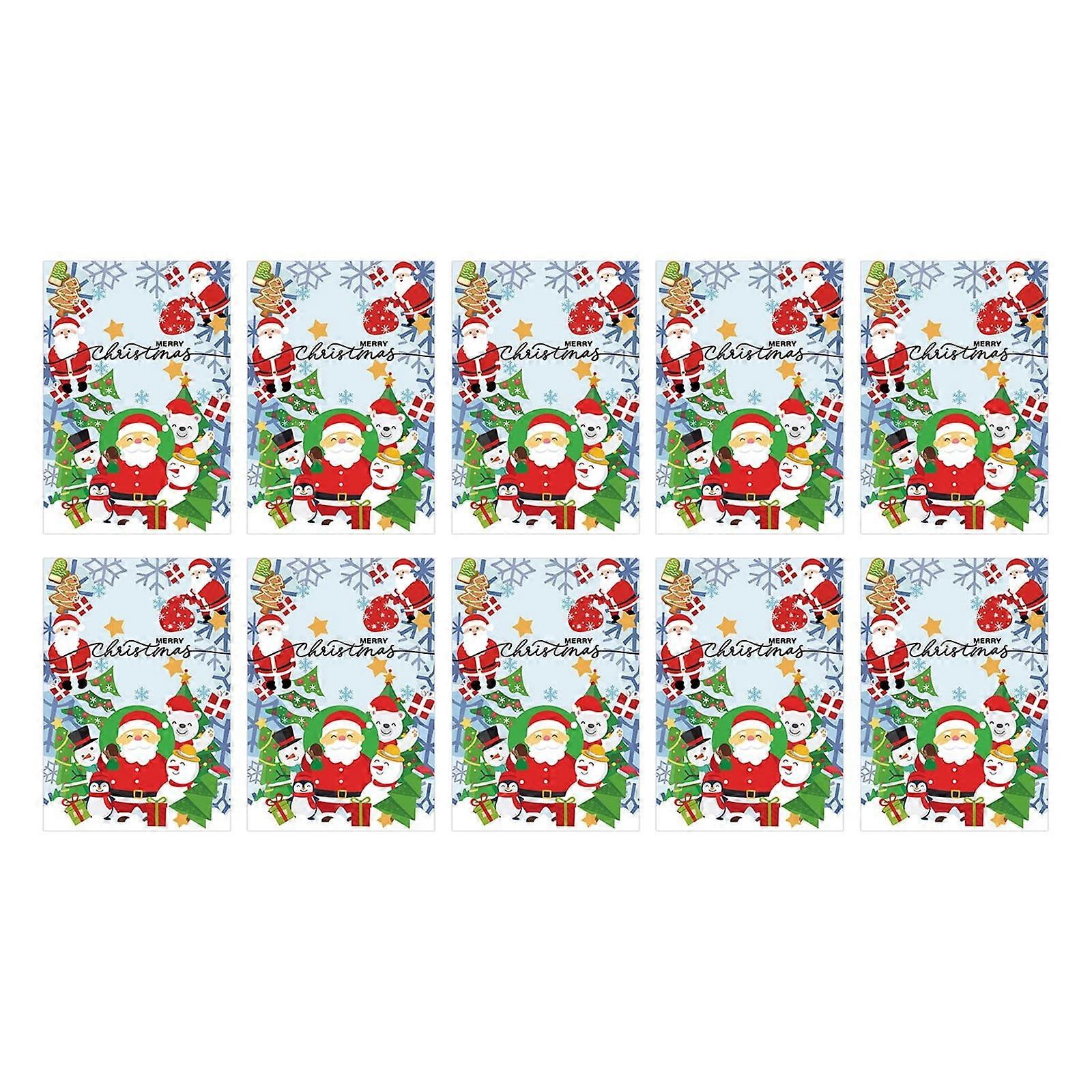 Christmas Greeting Card Set Blessing Message Postcard for Present (10Pcs)
