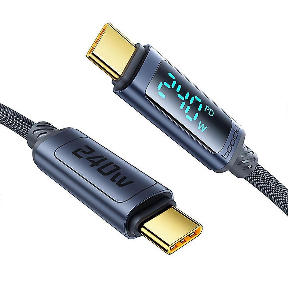 TOOCKI TQ-X57C4 1m USB C to USB C 240W PD Fast Charging Cable Digital Display Braided Data Cord
