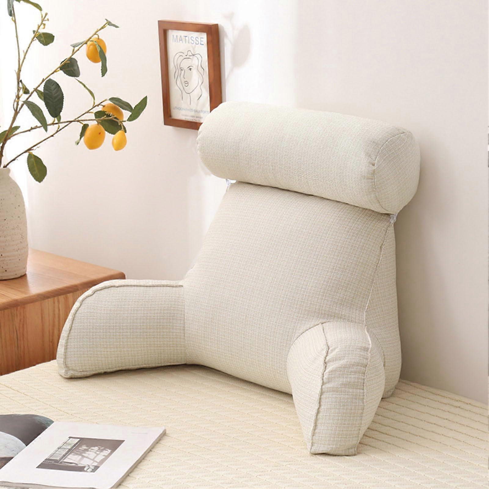 Reading Pillow Ivory 75x40x40 Cm Lumbar Backrest Support Detachable Multifunctional Sofa And Bedside Cushion
