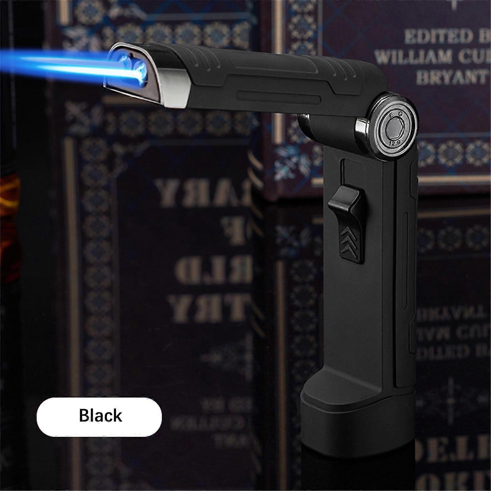 QuLuJing Cigarette Lighter, Folding Cool torch Lighters Windproof for Outdoor Douable Blue Flame Refillable Lighters