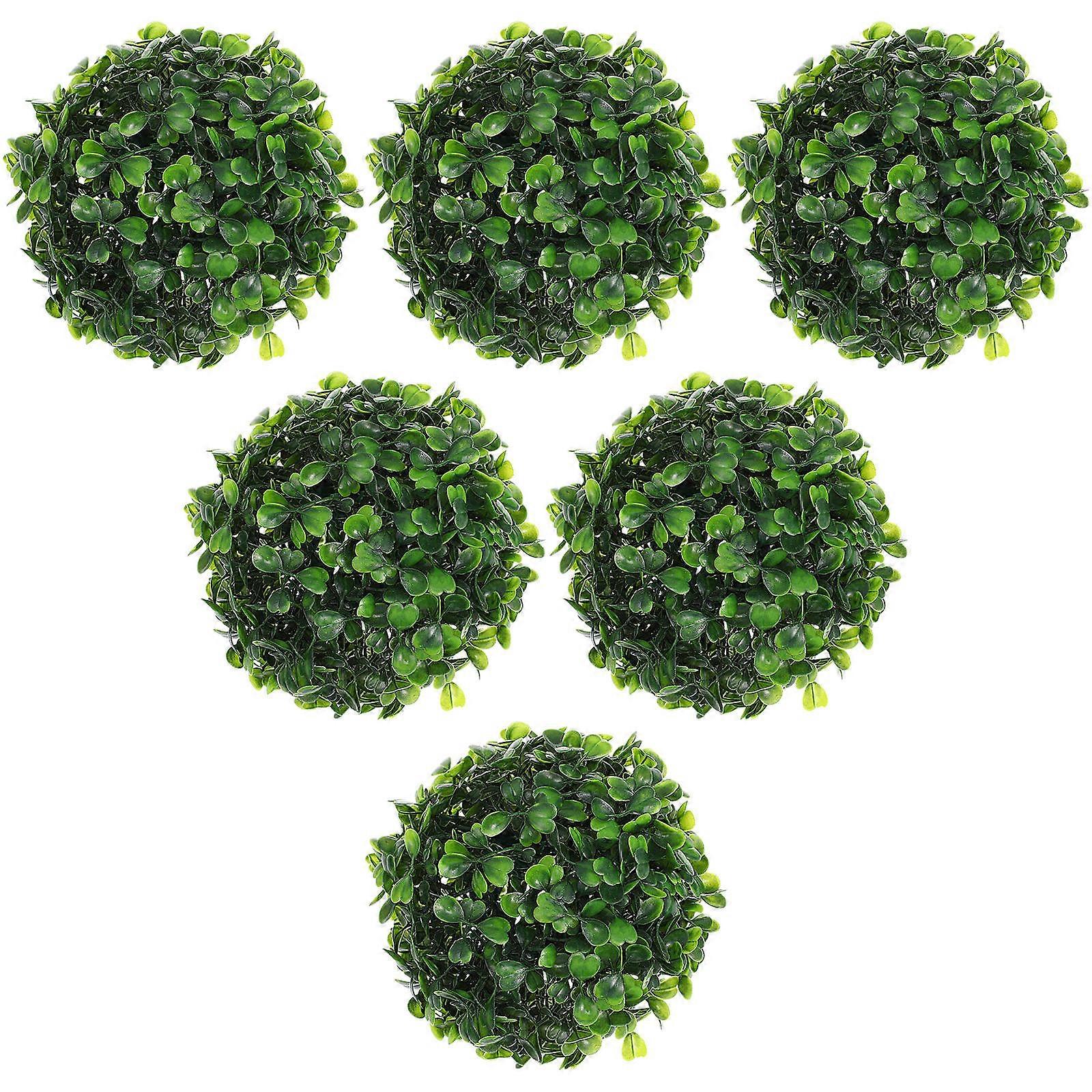 Artificial Plastic Grass Ball Green Decor for Office 24Pcs Pack