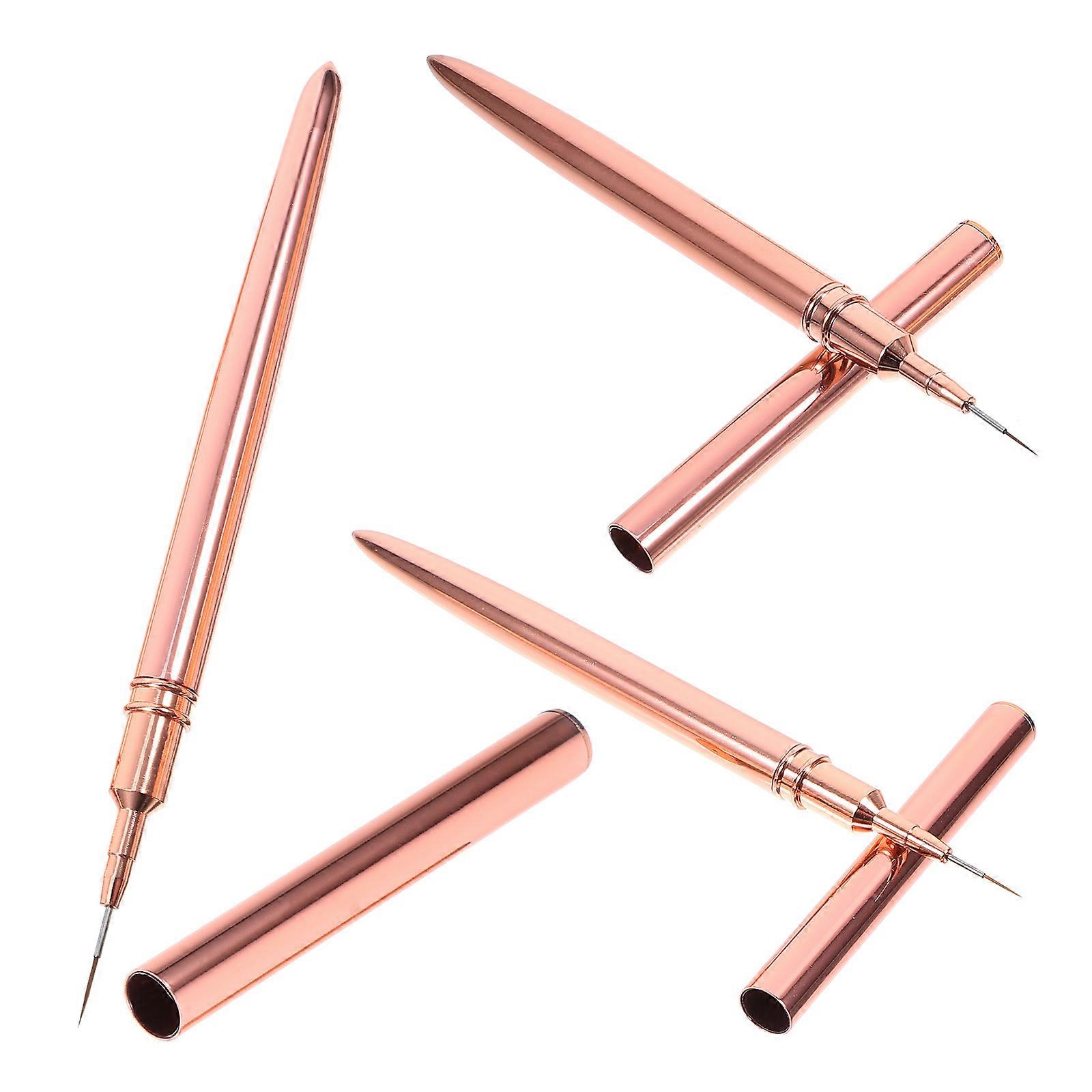 Professional Nail Art Brushes Featuring 9 Pcs In A Golden Color Designed For Nail Art Tool Use In Home Or Salon
