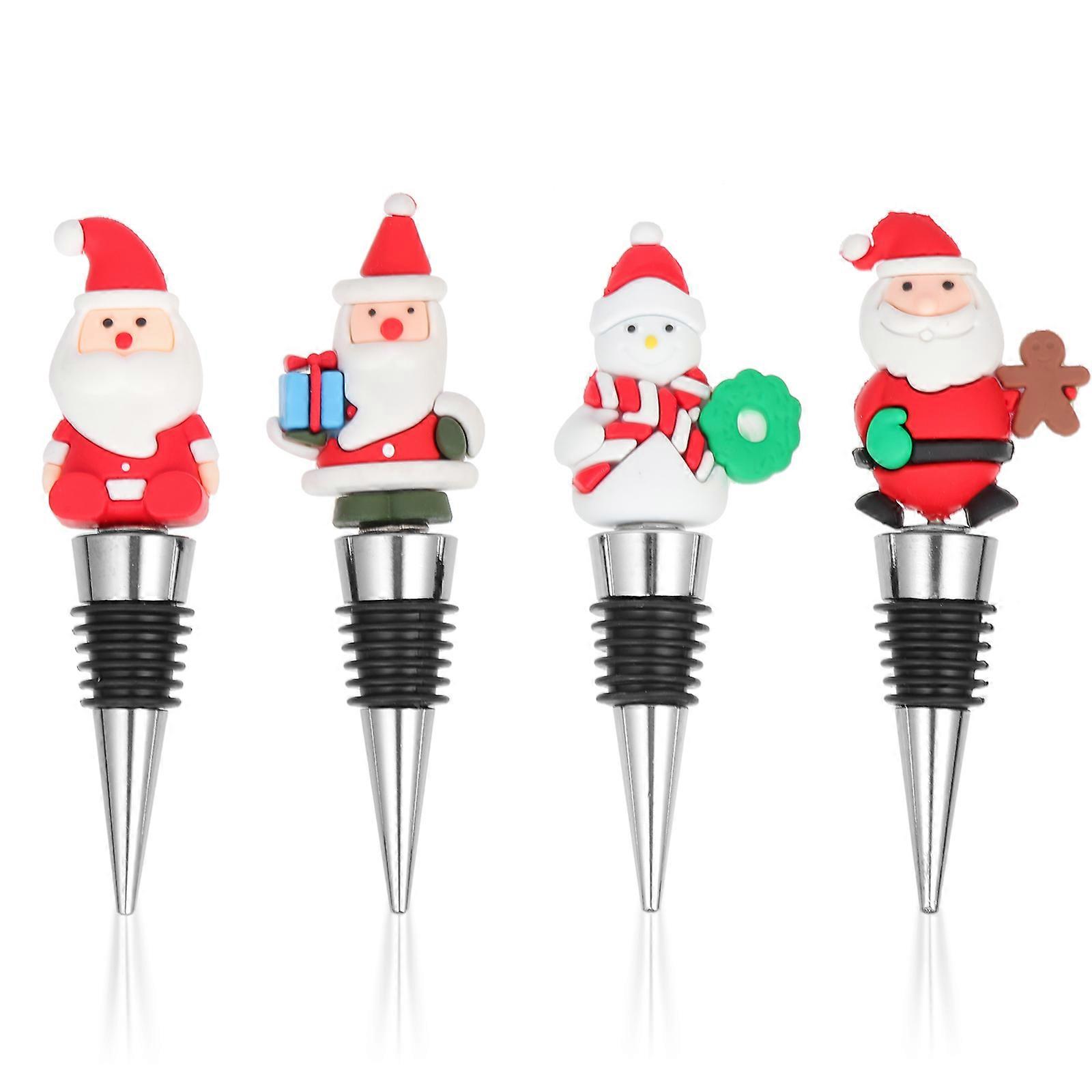 Airtight Christmas Stoppers 4Pcs Assorted Color For Enthusiasts Gift Giving Sealing