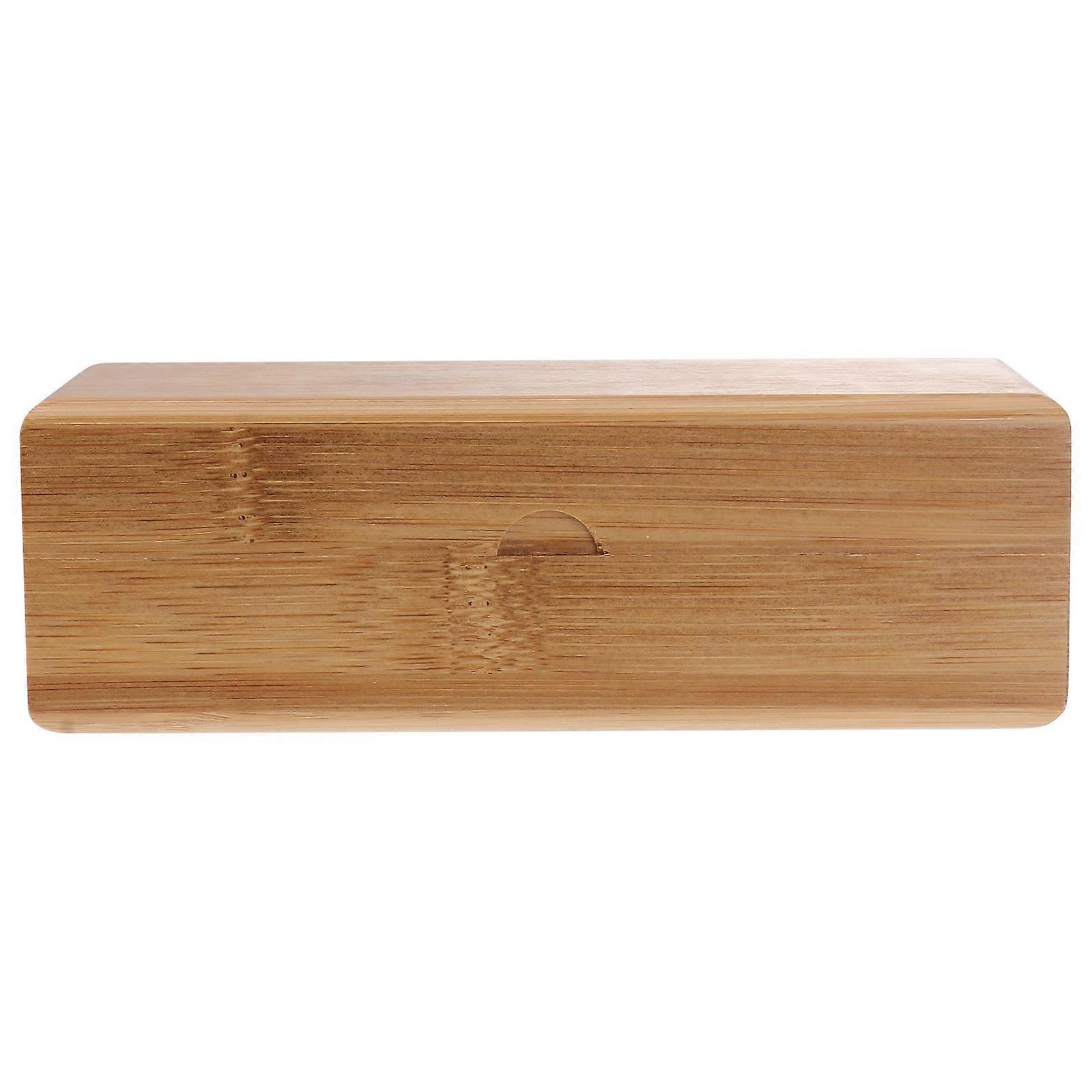 2Pcs Bamboo Sunglasses Box for Durable Protection Khaki Vintage Design