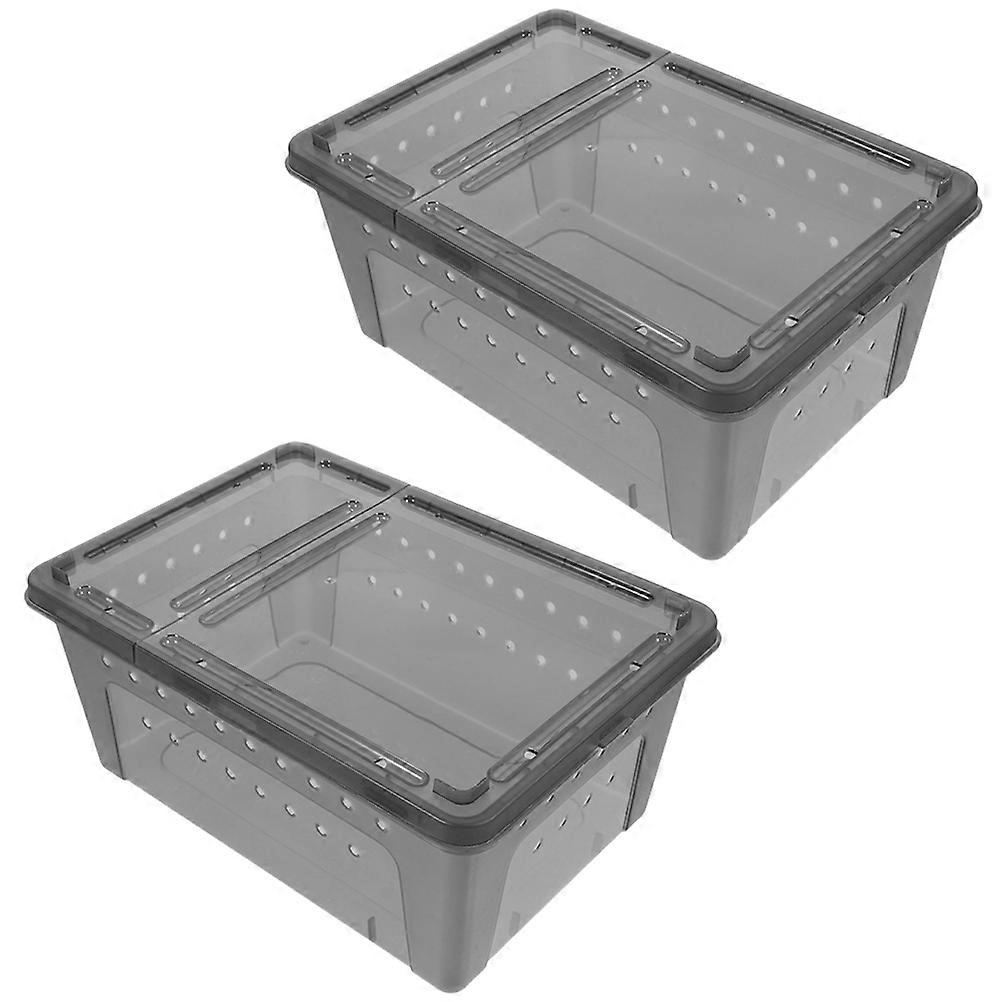 Reptile Feeding Box Plastic Container for 8Pcs Habitat Cases