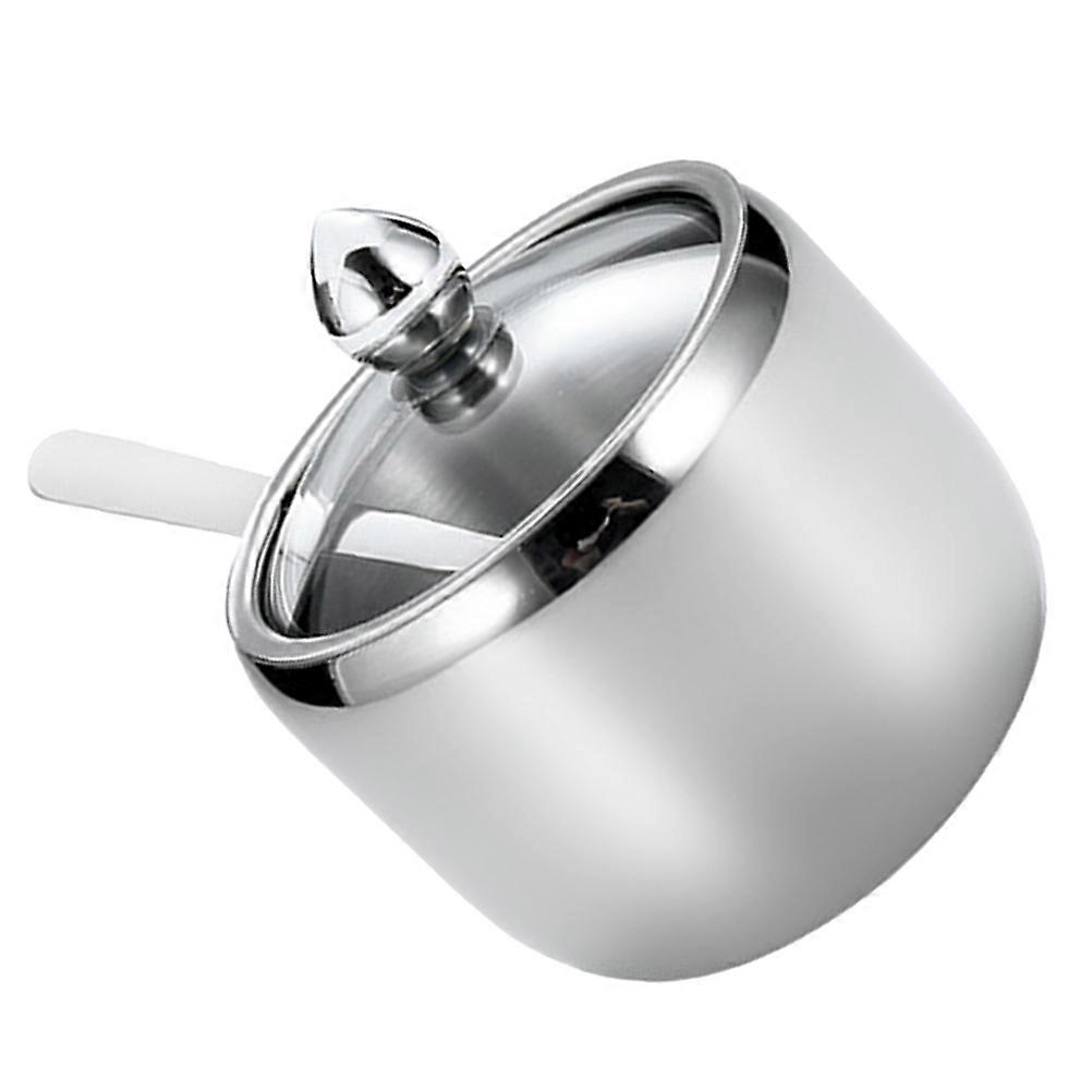 2Pcs Kitchen Spice Jars Silver Stainless Steel Containers with Lids