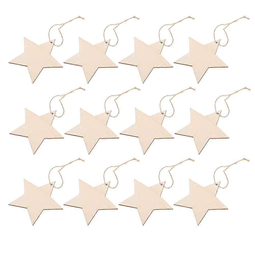 Wood Star Slices Unfinished Crafts for DIY Decoration 5Sets