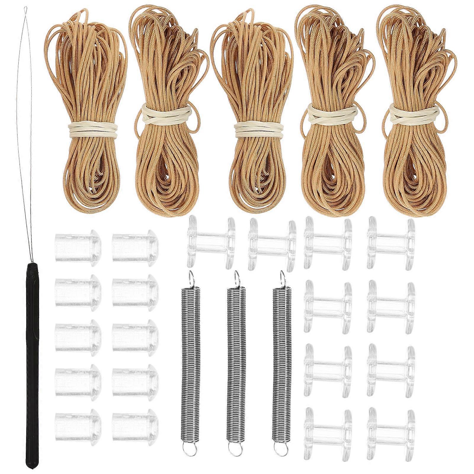 Blind Cord Replacement Kit For RV Owners Pleated Shade Repair Tool 21.00X0.50X0.50CM Brown Easy Installation 4 Sets