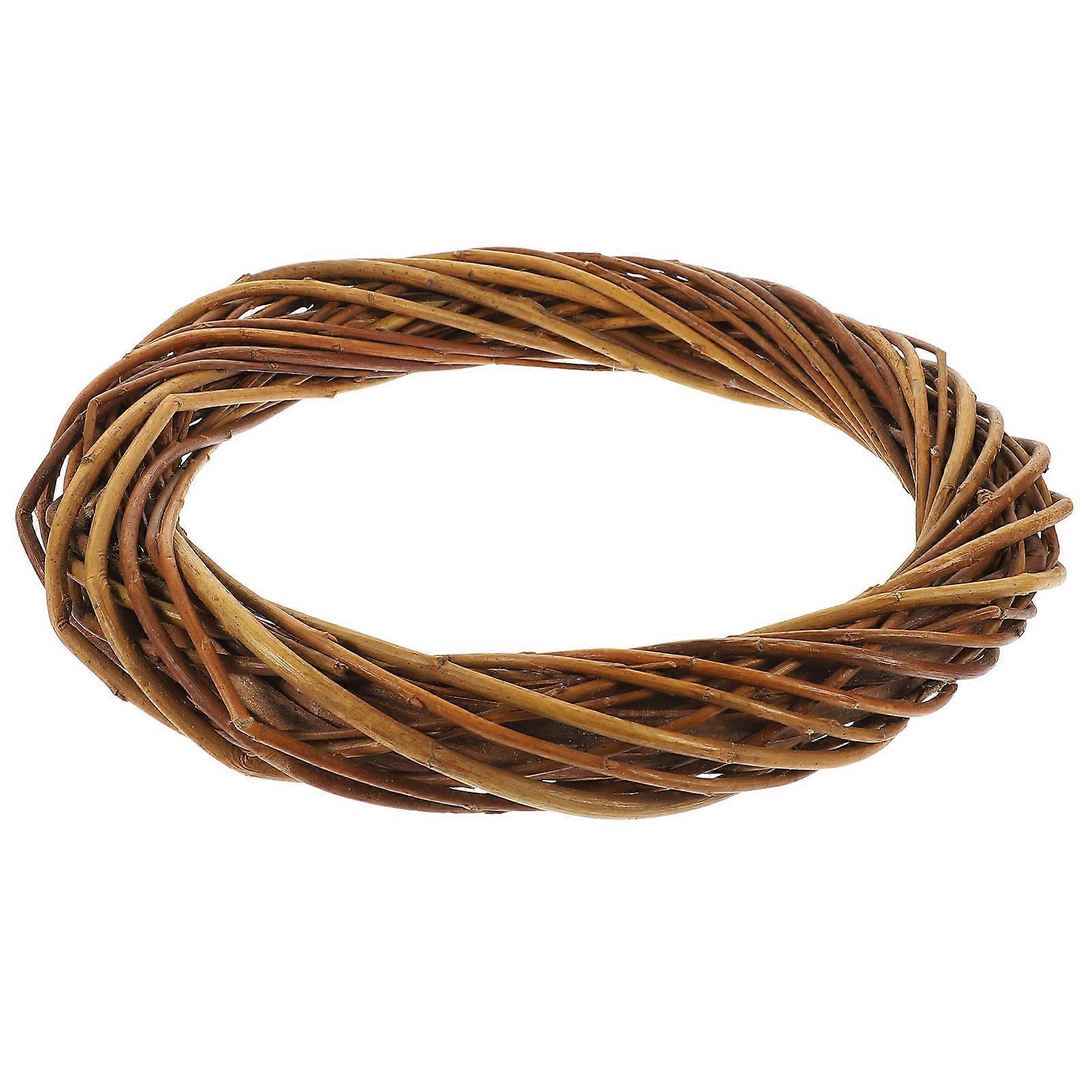 DIY Wreath Frames Brown Wicker Wreath for Crafts 2Pcs Natural