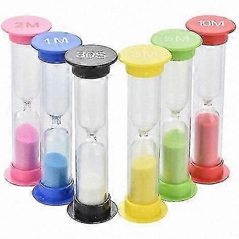 6-Piece Sand Timer Collection for Games and Activities with Various Time Intervals