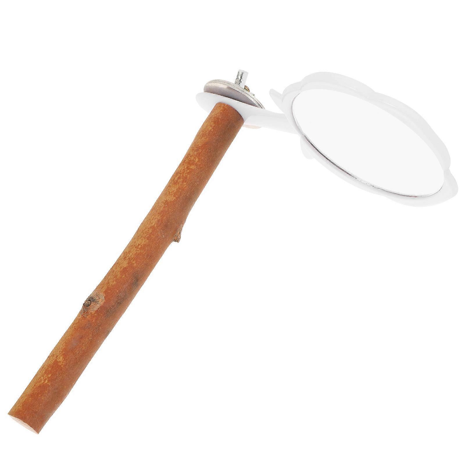 Parrot Training Wooden Perch with Mirror for Cage 3Sets Assorted Color