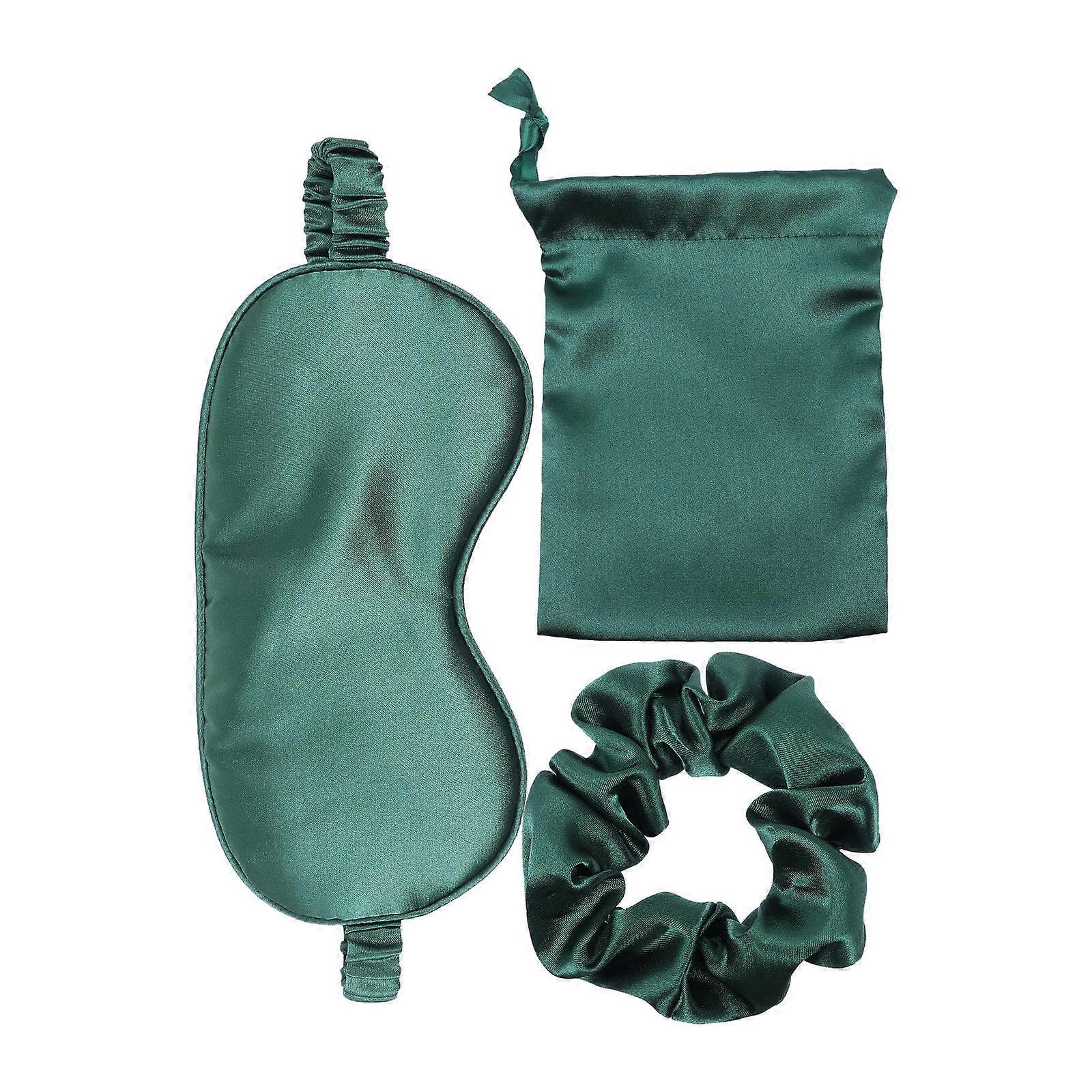 Satin Eye Mask Sleeping Set For Travel And Home Use Light Blocker Stress Relief 3Pcs/Set