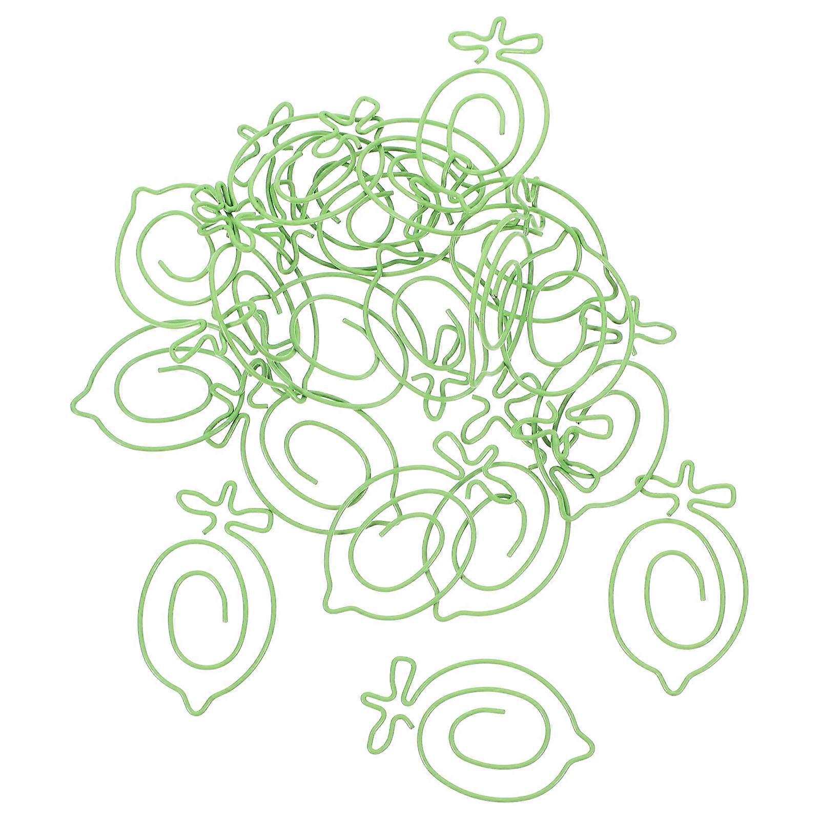 Light Green Creative Metal Paper Clips for Office Use 20Pcs