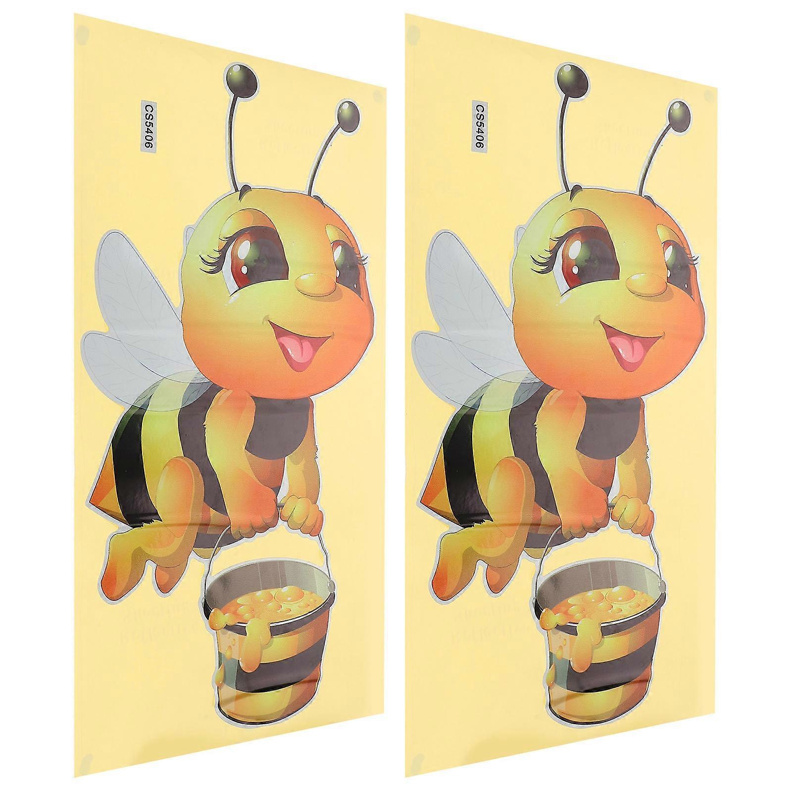 Bee Wall Decor Cartoon Bees Insect Wall Decals for Home Use 6Pcs