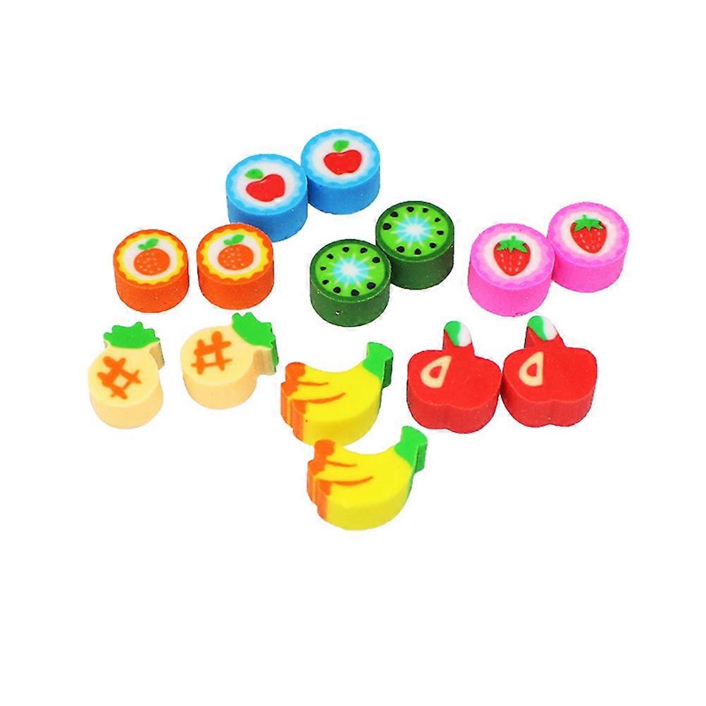 Creative Stationery Gift 50Pcs Cartoon Mini Fruits Erasers For Kids Students School Supplies With Rubber Material In Assorted Color