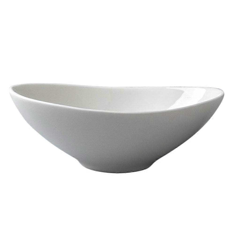 2Pcs White Ingot Shape Ceramic Bowl for Storage Fruit and Vegetable