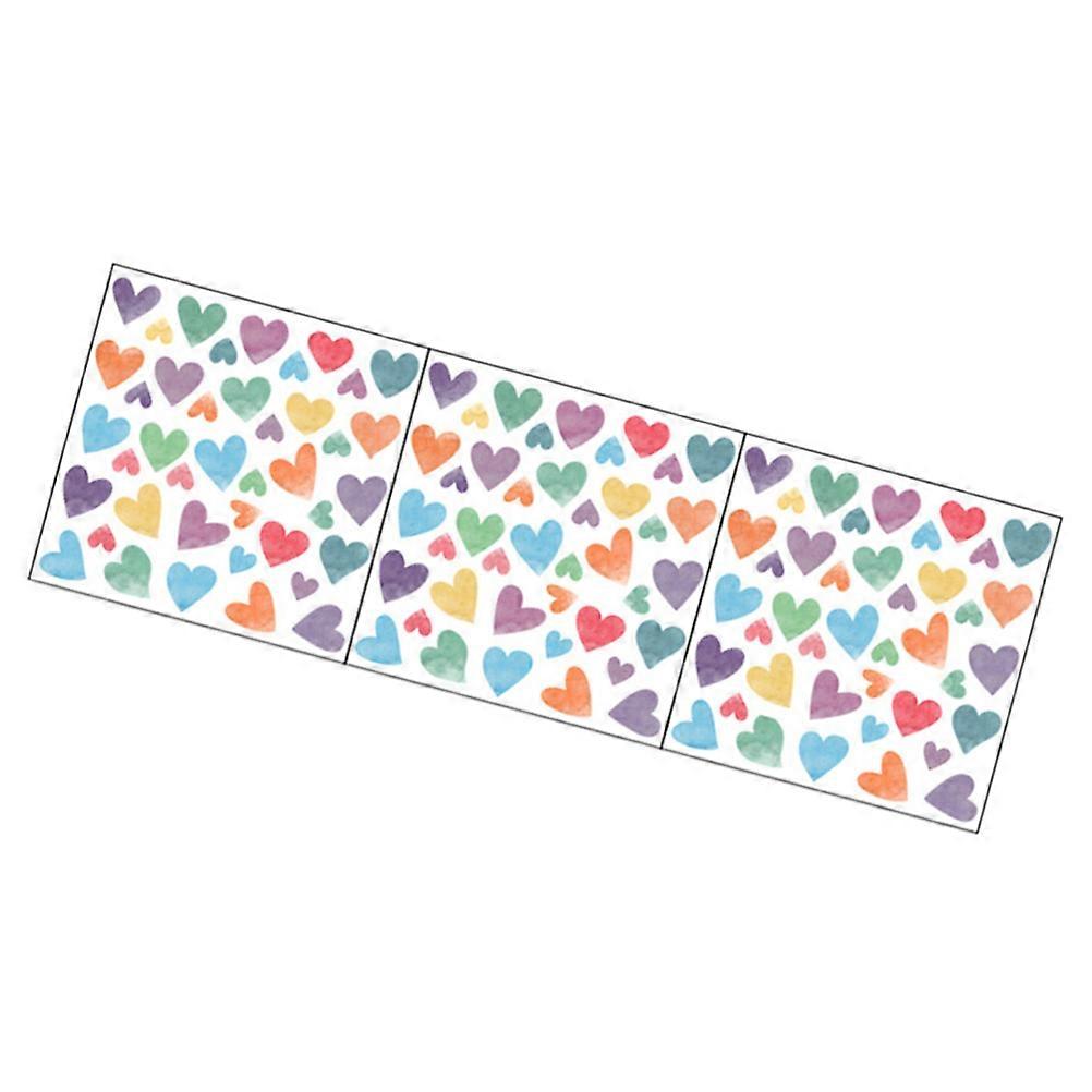 Square Wall Stickers Heart Patterns For Teenagers Bedroom Decoration Easy To Apply 6 Sheets