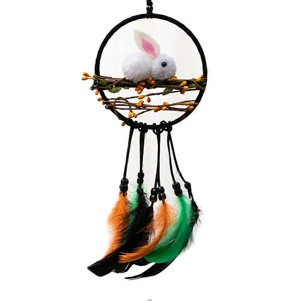 Hanging Dream Catcher Rabbit Wind Chimes for Decoration 2Pcs