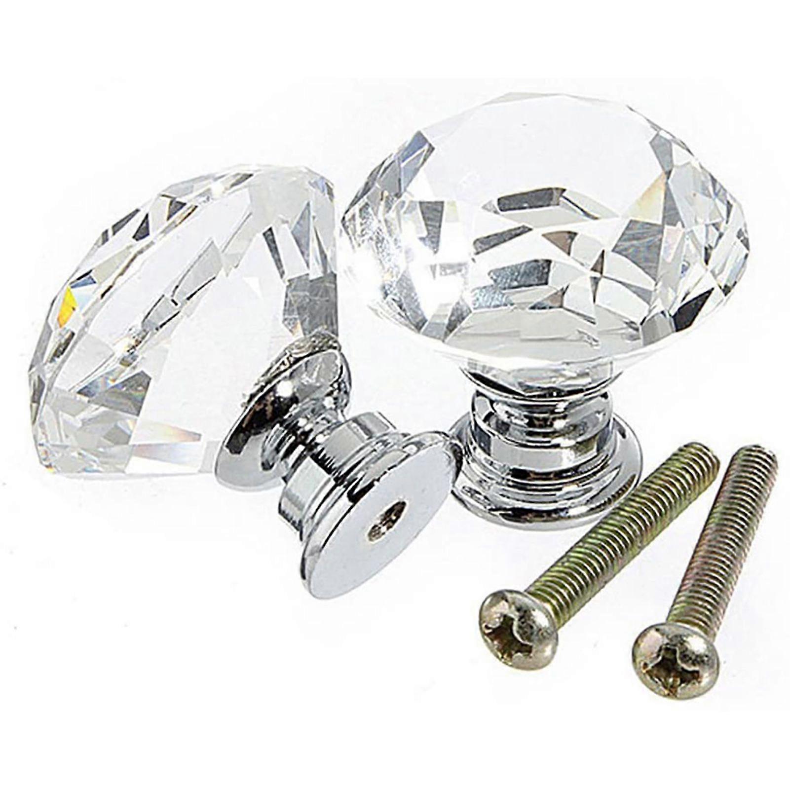 20X 30MM Crystal Cabinet Cupboard Closet Drawer Door Pulls Knobs Handle UZ