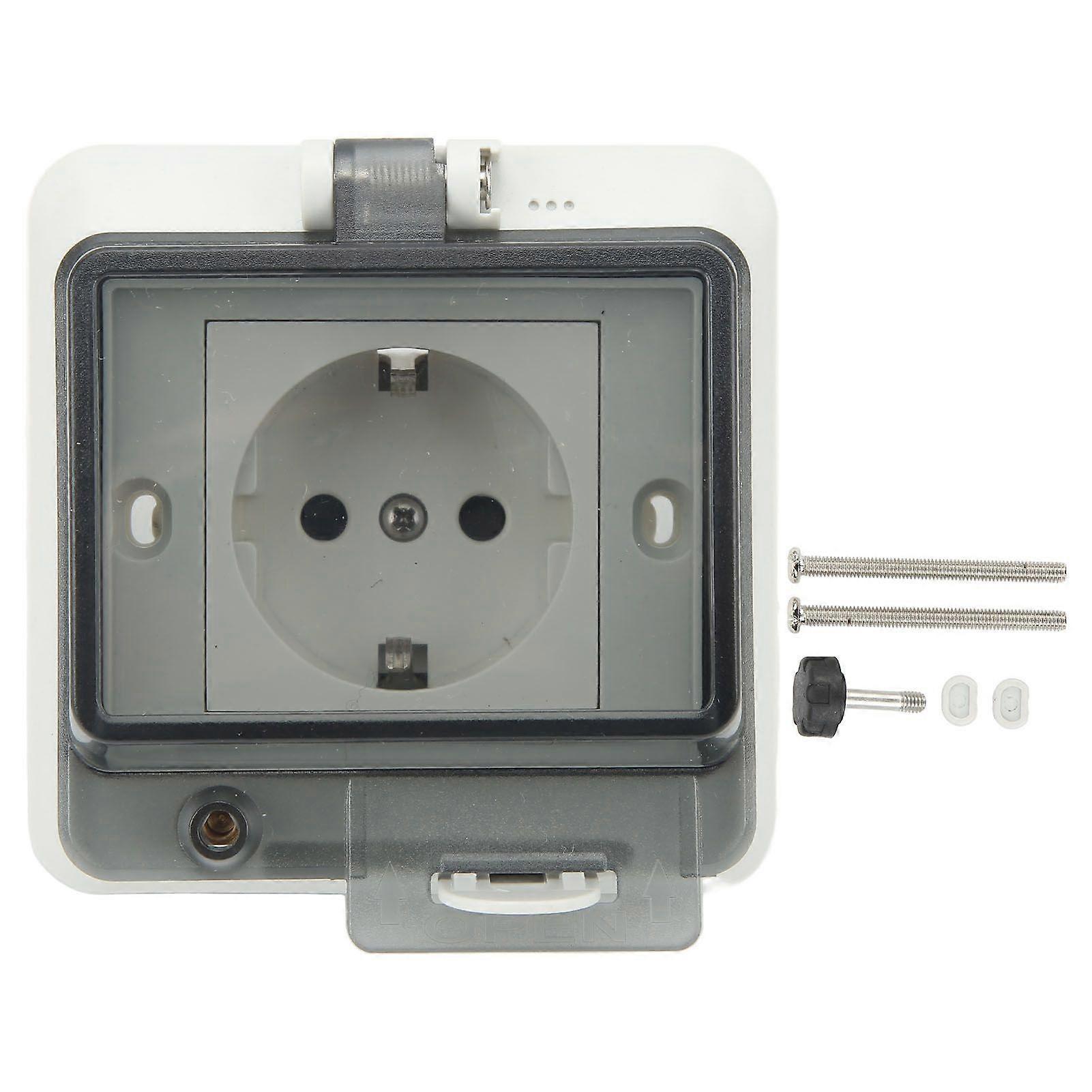 Standard IP66 Waterproof Wall Outlet Wall Mounted Concealed Plug Adapter Socket with PC Shell  16A