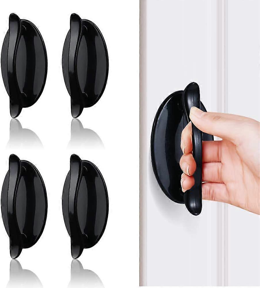 4-Piece Non-Marking Sliding Door Handle, Black