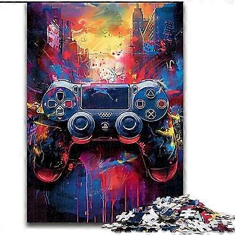 Jigsaw Puzzles For Teens And Adults Watercolor Game Controller Adult Jigsaw,Staycation Kill Time with Fully Interlocking Randomly Shaped Pieces - PT 3