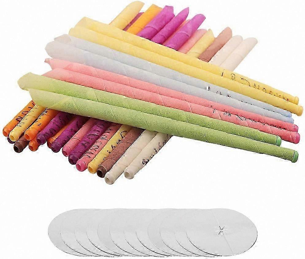 24-Pack Smokeless Ear Candles with 12 Protective Discs for Safe Use